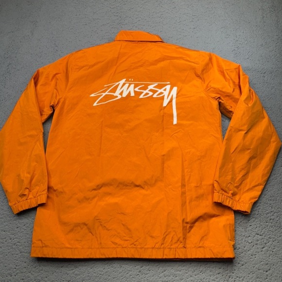 Stussy Other - Stussy Jacket Mens Extra Small Orange Full Snap Coach‎ Windbreaker Streetwear
